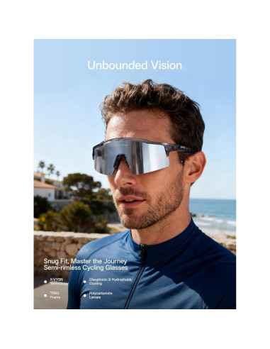 Gafas de Ciclismo KAPVOE UV400 con 3 Lentes Intercambiables