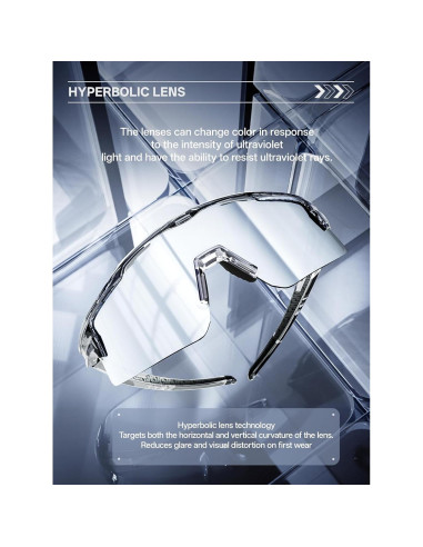 Gafas de Ciclismo KAPVOE UV400 con 3 Lentes Intercambiables