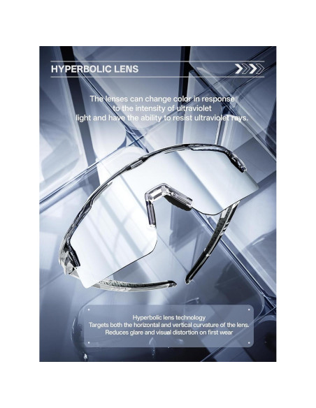 Gafas de Ciclismo KAPVOE UV400 con 3 Lentes Intercambiables