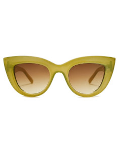 Gafas de Sol Retro SojoS UV400 Ojo de Gato Verde Mostaza