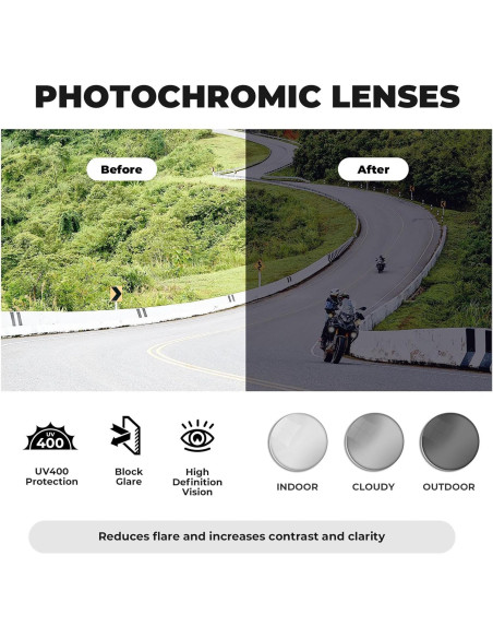 Gafas de Ciclismo ROCKBROS Photochromic UV400 Ligeras