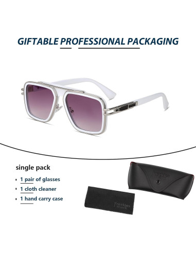 Gafas de sol retro unisex Freckles Mark UV400 cuadradas