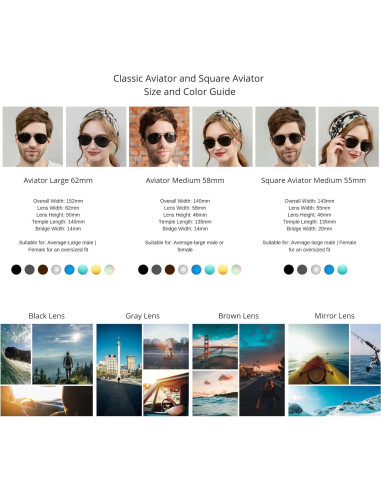 Gafas de sol aviador polarizadas J+S Premium UV400 unisex