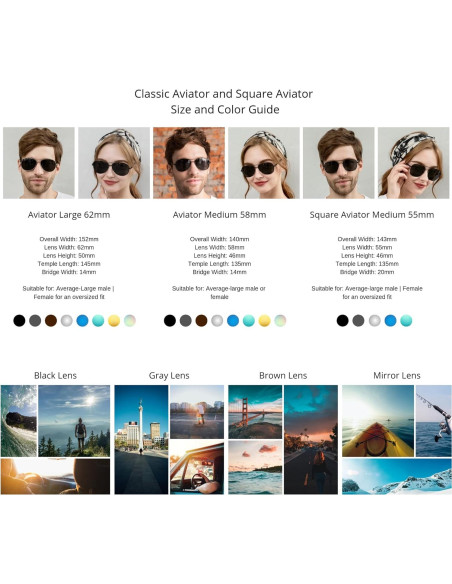 Gafas de sol aviador polarizadas J+S Premium UV400 unisex