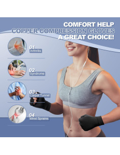 Guantes de Compresión de Cobre DRNAIETY para Artritis - Mediano 2