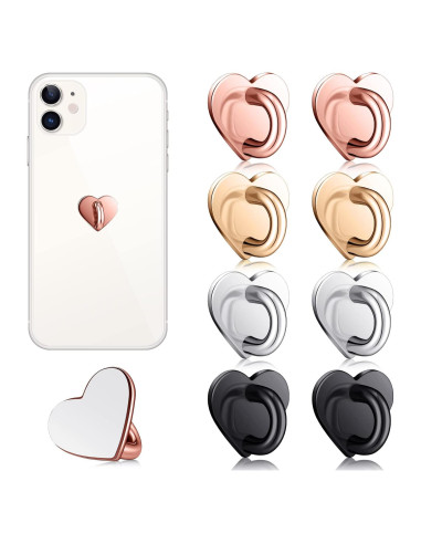 Anillo Adhesivo para Teléfono Moxweyeni - 8 Pcs Corazón