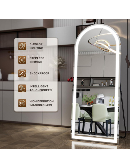 Espejo de Cuerpo Completo Easly 172.72x66.04 cm LED 3 Colores