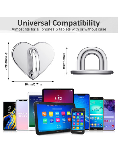 Anillo Adhesivo para Teléfono Moxweyeni - 8 Pcs Corazón