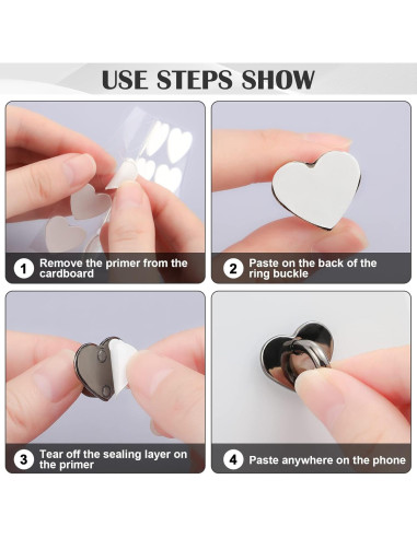 Anillo Adhesivo para Teléfono Moxweyeni - 8 Pcs Corazón