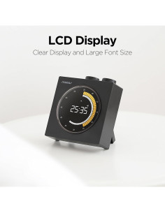Temporizador Visual Digital Recargable mooas, Pantalla LCD Grande, Negro 2