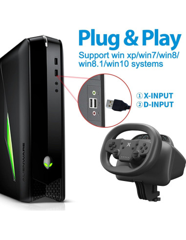 Volante de Juego DOYO KT820D Inalámbrico 270 para PS4/PC