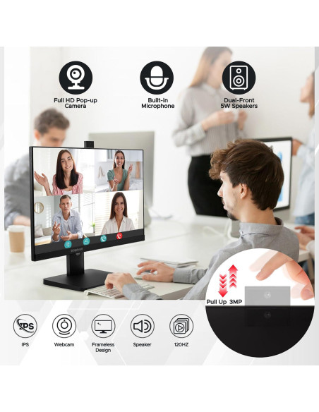 Monitor Empresarial 23.8" SKitphrati Full HD 120Hz con Webcam