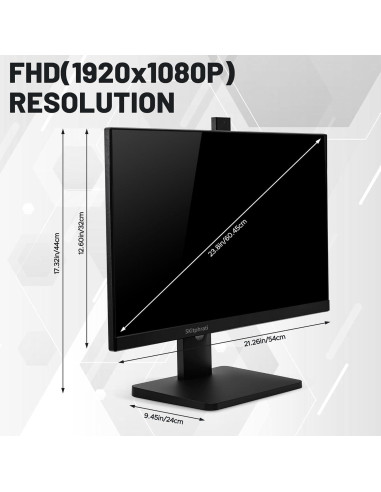Monitor Empresarial 23.8" SKitphrati Full HD 120Hz con Webcam