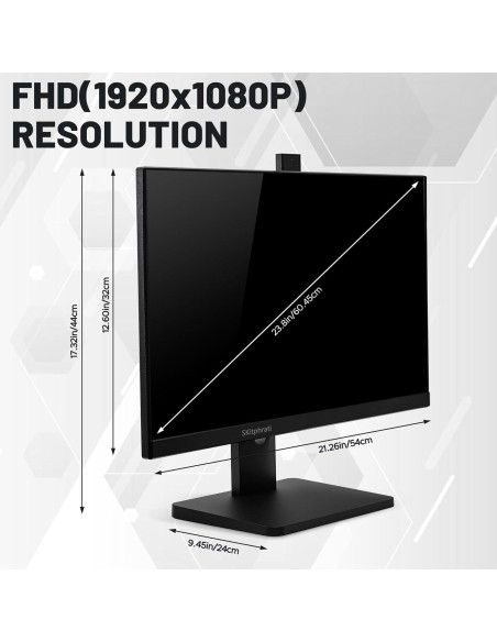 Monitor Empresarial 23.8" SKitphrati Full HD 120Hz con Webcam