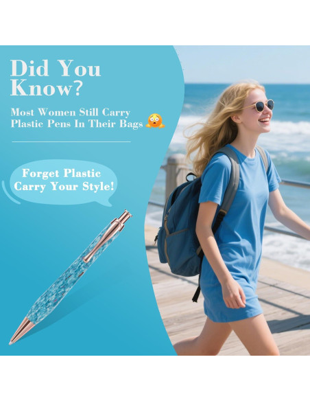 Pluma Recargable KARUS Azul con Tinta Negra 1.0mm Ergonomica