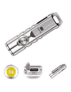 Linterna de Llavero RovyVon A2-G4 Recargable USB C 650 Lúmenes