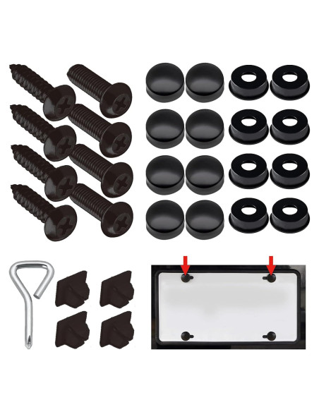 Tornillos de Placa de Matrícula Antirrobo Middrivr M6 Acero Inoxidable