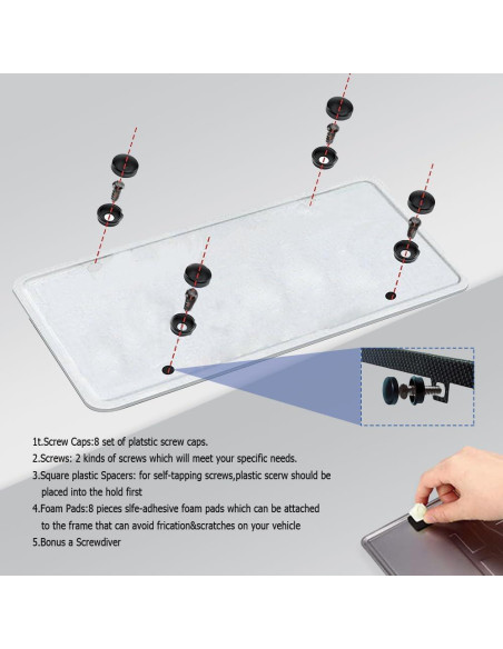 Tornillos de Placa de Matrícula Antirrobo Middrivr M6 Acero Inoxidable