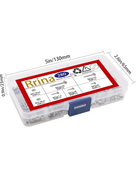 Juego de Tornillos de Seguridad Torx M3 de Acero Inoxidable 304 - 280 Piezas