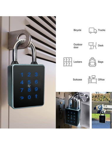 Candado Inteligente UCB Bluetooth con Teclado Táctil 10.8x5.5cm