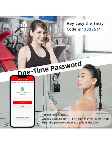 Candado Inteligente UCB Bluetooth con Teclado Táctil 10.8x5.5cm