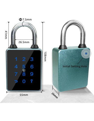Candado Inteligente UCB Bluetooth con Teclado Táctil 10.8x5.5cm