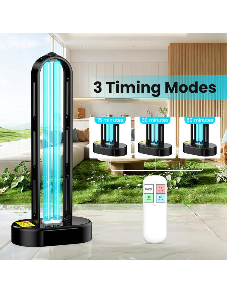 Paquete de 2 Lámparas UV Desinfectantes ZETAWALE con Control Remoto