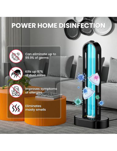 Paquete de 2 Lámparas UV Desinfectantes ZETAWALE con Control Remoto