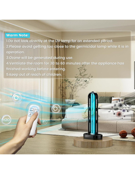 Paquete de 2 Lámparas UV Desinfectantes ZETAWALE con Control Remoto