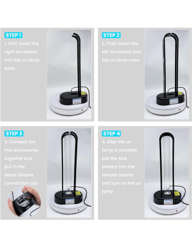 Paquete de 2 Lámparas UV Desinfectantes ZETAWALE con Control Remoto