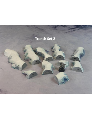 Terreno de Guerra de Mesa en Miniatura - Trinchera Hielo Terreno Pintado