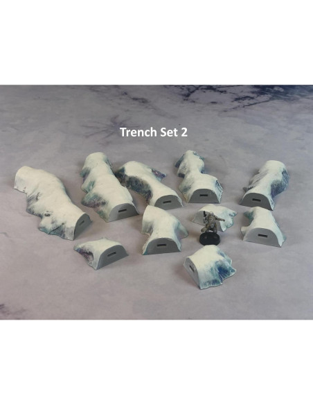 Terreno de Guerra de Mesa en Miniatura - Trinchera Hielo Terreno Pintado