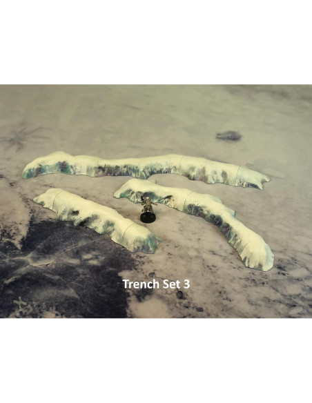 Terreno de Guerra de Mesa en Miniatura - Trinchera Hielo Terreno Pintado