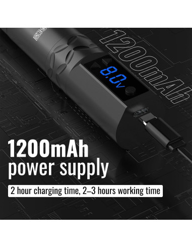 Kit de Tatuaje Profesional Wormhole WTK375 Inalámbrico 20 Piezas