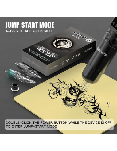 Kit de Tatuaje Profesional Wormhole WTK375 Inalámbrico 20 Piezas
