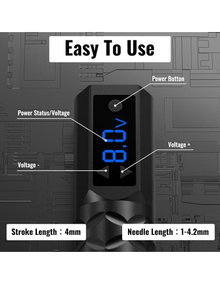 Kit de Tatuaje Profesional Wormhole WTK375 Inalámbrico 20 Piezas