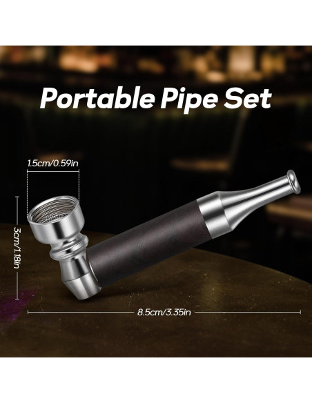 Pipa de Madera Compacta SEMKONT 8.5 cm con Accesorios