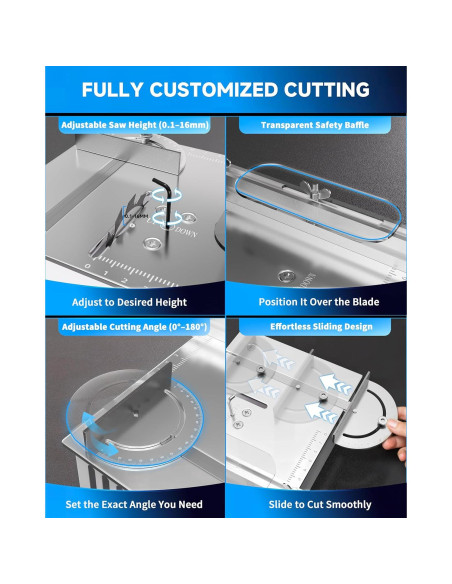 Mini Sierra de Mesa MIMYTH 200W Ajustable para Manualidades