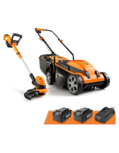 Cortadora y Recortadora LawnMaster 24V 33 cm con 2 Baterías
