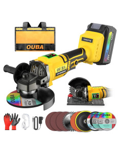 Amoladora Angular Inalámbrica OUBA 20V con 56 Accesorios