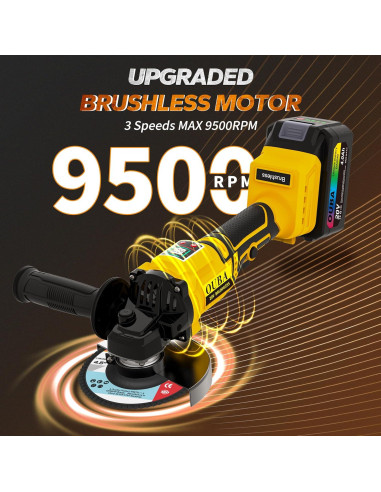 Amoladora Angular Inalámbrica OUBA 20V con 56 Accesorios