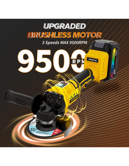 Amoladora Angular Inalámbrica OUBA 20V con 56 Accesorios