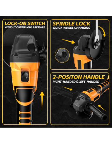 Amoladora Angular Inalámbrica GUNOZE 20V 8500 RPM Sin Batería