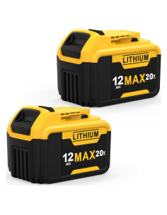 2 Paquetes Batería Dewalt 20V 12Ah Reemplazo Compatible