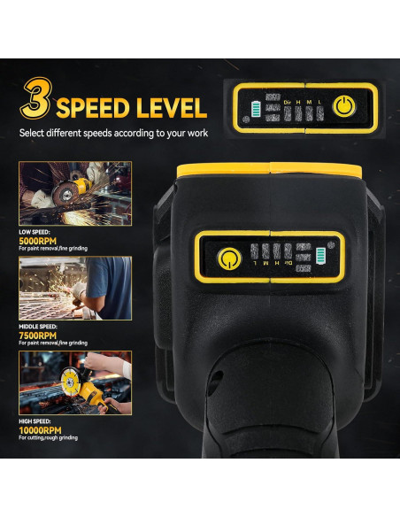 Amoladora Angular Inalámbrica DEWALT 20V 125mm 10,000RPM