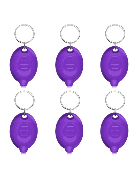 Linterna Mini UV LED Daemson de Llavero - 12 Lúmenes - 6 Piezas