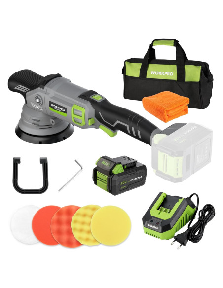 Pulidora Inalámbrica WORKPRO 20V 4.0Ah 5000 RPM para Autos