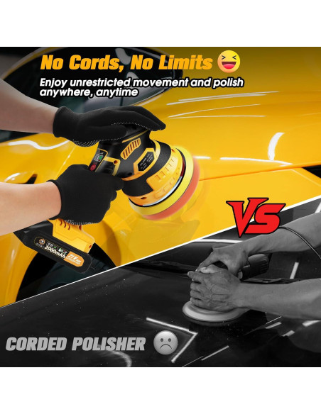Pulidora de Coche Inalámbrica Niusken 21V 2000mAh 6 Velocidades