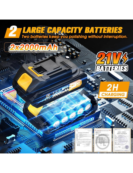 Pulidora de Coche Inalámbrica Niusken 21V 2000mAh 6 Velocidades