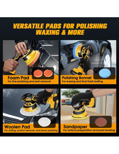 Pulidora de Coche Inalámbrica Niusken 21V 2000mAh 6 Velocidades